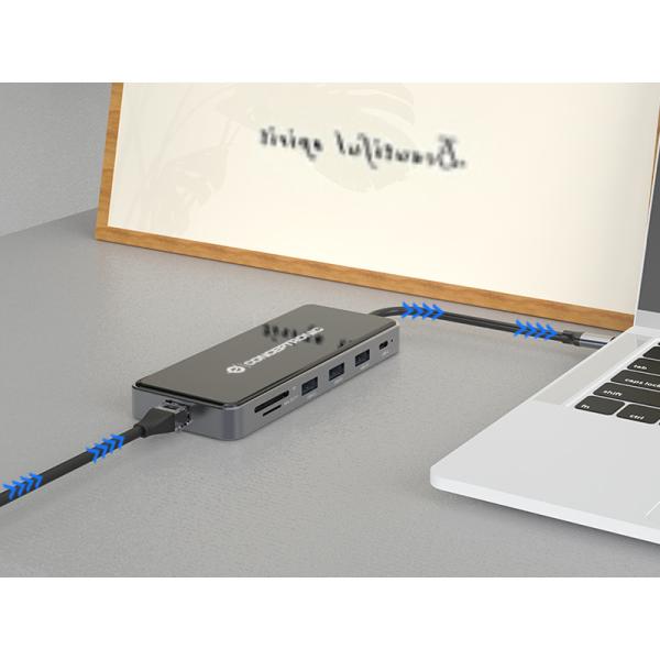 Load image into Gallery viewer, Conceptronic donn15g 12-in-1 docking station, usb 3.2 gen 1, type-c, 100 w, hdmi, vga, (micro)sd
