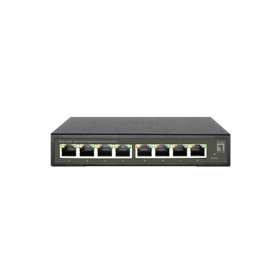 Levelone ges-2108p hilbert 8-port gigabit poe smart lite managed l2 switch, 8x poe, 112w, 802.3at af