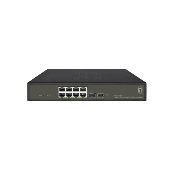 Load image into Gallery viewer, Levelone ges-2110p hilbert 10-port gigabit poe smart lite managed l2 switch, 8x poe outputs, 2x sfp
