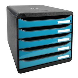 Ladekastje exacompta big-box plus zwart, turquoise kunststof