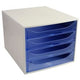 Ladekastje exacompta ecobox lichtgrijs, blauw kunststof