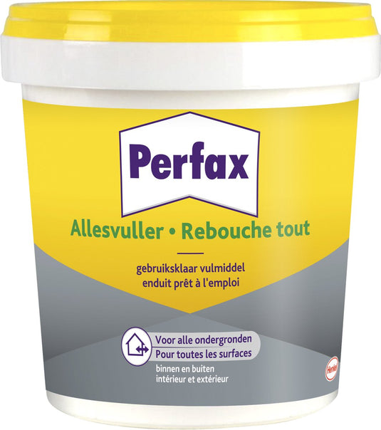 Perfax allesvuller 1 kg bucket | muurvuller flexibel toepasbaar | muurvuller voor eenvoudige renovatie klussen | muurvul renovatiemiddel.