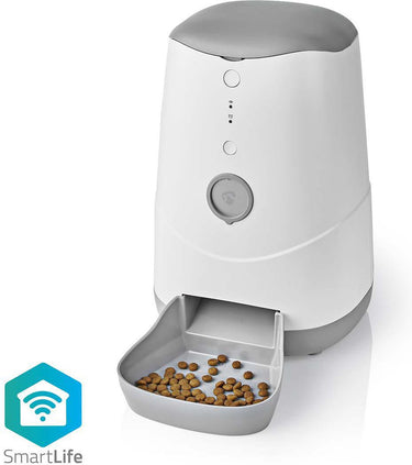 Nedis smartlife automatische voerbak – voor hond kat – voerautomaat met app – 3,7l – wit