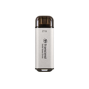 Transcend ts2tesd300s esd300s external ssd, 2 tb, usb type-c, 10gbps, 1050 950 mb s, silver