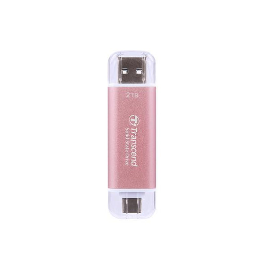 Transcend ts2tesd310p esd310 pink external ssd, 2 tb, usb 10gbps, type c a, 1050 950 mb s