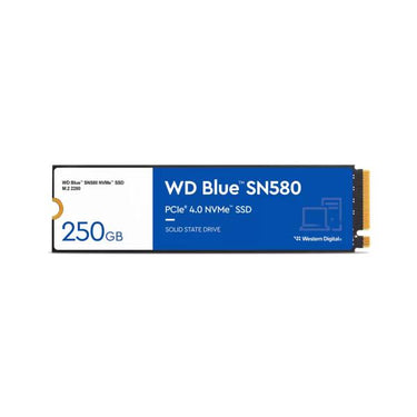Western digital wds250g3b0e sn580 wd blue ssd, 250 gb, m.2 nvme, pcie gen 4x4, 4000 mb s