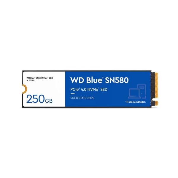 Load image into Gallery viewer, Western digital wds250g3b0e sn580 wd blue ssd, 250 gb, m.2 nvme, pcie gen 4x4, 4000 mb s
