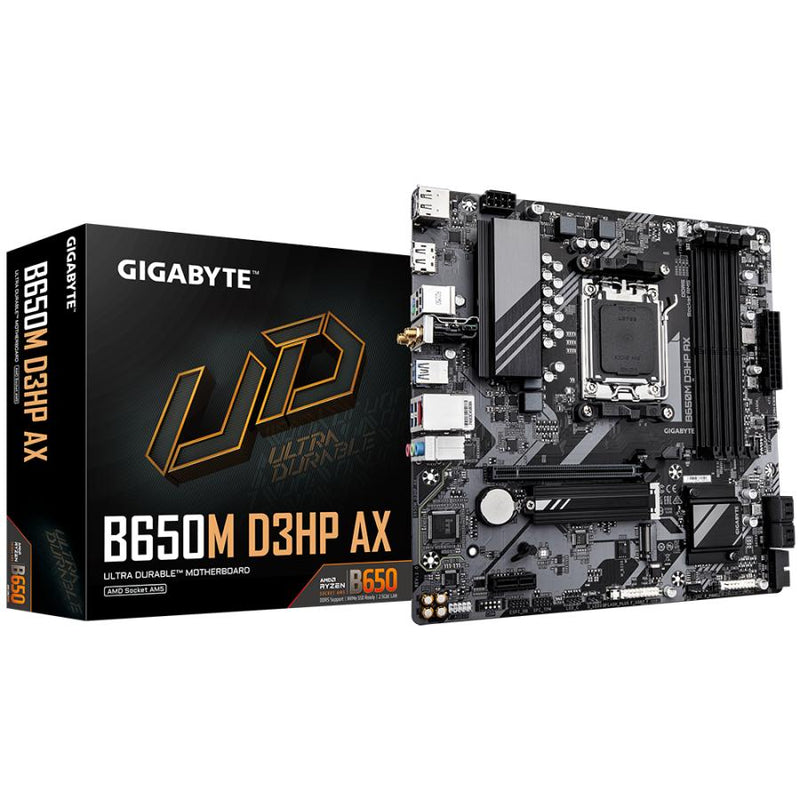 Load image into Gallery viewer, Gigabyte b650m d3hp ax b650m d3hp ax, amd am5, b650, ddr5, usb 3.2 gen 1, 2.5 gbe, wi-fi 6e
