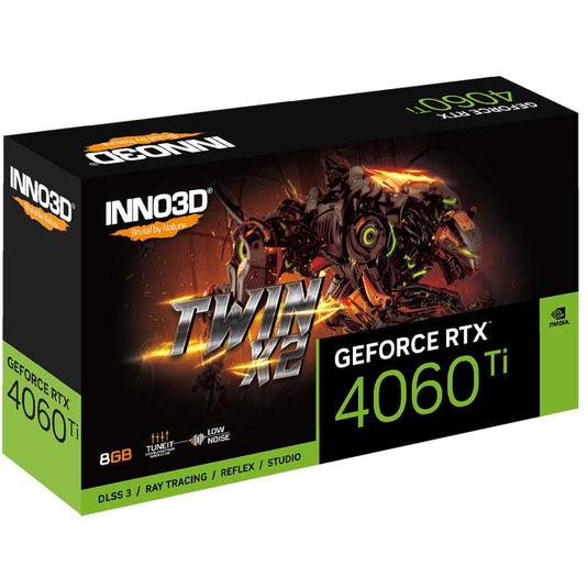 Inno3d n406t2-08d6-171153n geforce rtx 4060 ti twin x2, 8gb gddr6, 128-bit, 2535, 18gbps, 3xdp+hdmi