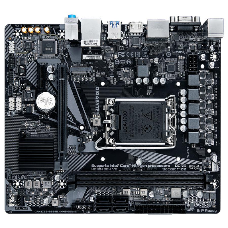 Load image into Gallery viewer, Gigabyte h610m s2h v2 h610m s2h v2, , intel, lga1700, ddr5 (5600mhz) gbe lan, m.2, usb3.2 gen 1
