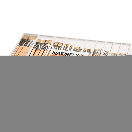 Creativ company nature line kwasten, afm 00+0+1+2+4+8+12+14+20+22, l: 17,5-20,5 cm, b: 3-22 mm, plat, 10x12 stuk 1 doos