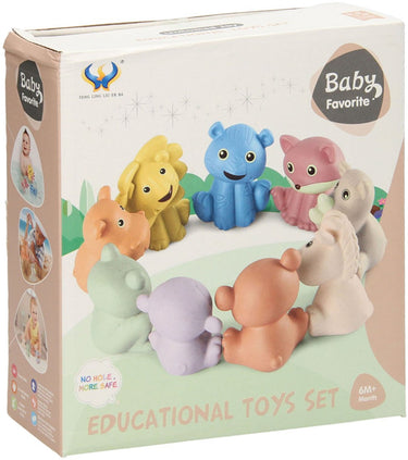Lobbes badspeelgoed baddieren familie pastel 9-delig veilig babybad.