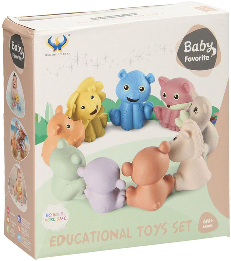 Load image into Gallery viewer, Lobbes badspeelgoed baddieren familie pastel 9-delig veilig babybad.
