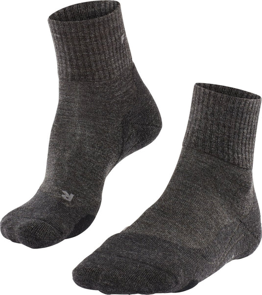 Falke tk2 wool short anti-blaar dik wol functioneel materiaal wandelsokken heren grijs - maat 46-48