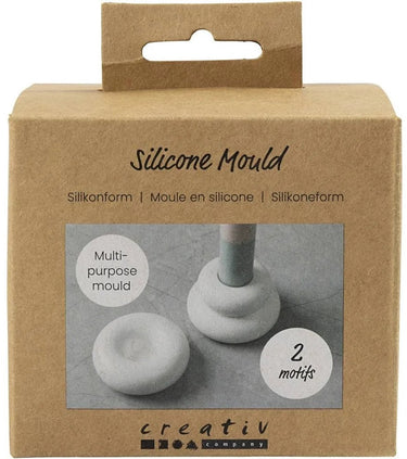 Cc siliconen vormen donutvormige kandelaars h: 2+3,8 cm d 6+6,2 cm mat transparant 1 stuk