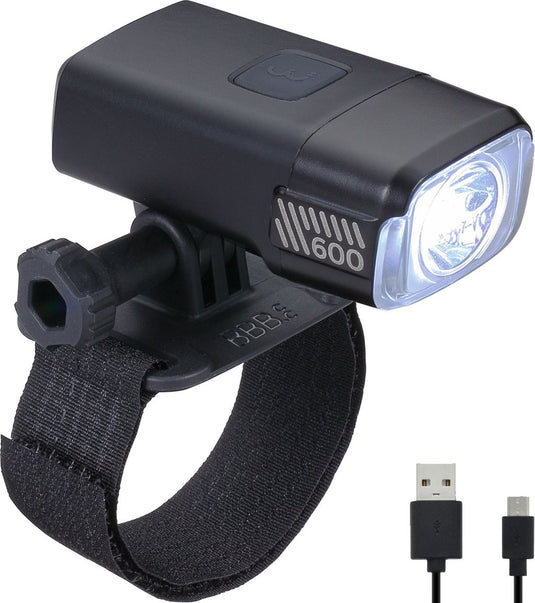 Bbb cycling adventure strike 600 helmlamp - fietslamp voor helm - fietsverlichting mountainbike - usb oplaadbaar - 600 lumen - lange accuduur - bls-162