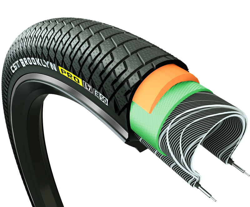 Load image into Gallery viewer, Cst buitenband brooklyn pro cargo 26 x 2.15 55-559 - zwart met reflectie
