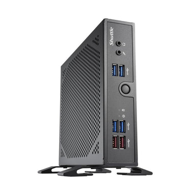 Shuttle ds50u xpc slim barebone pc, intel celeron 7305, ddr5, 2.5gbit + 1gbit, fanless, 24 7, 90 w