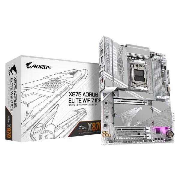 Load image into Gallery viewer, Gigabyte x870 aorus elite wifi7 ice socket am5 moederbord (zilver, raid, 2,5gb-lan, wi-fi 7, bt, sound, atx)
