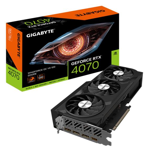 Load image into Gallery viewer, Gigabyte gigabyte gv-n4070wf3ocv2-12gd geforce rtx 4070 windforce oc v2 12g, pcie4.0, 12gb, gddr6,192bit
