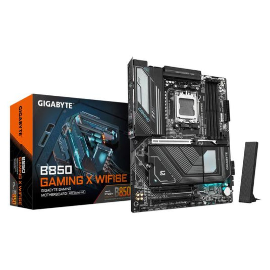 Gigabyte b850 gaming x wifi6e socket am5 moederbord (zwart grijs, raid, 2,5gb-lan, wi-fi 6e, bt, sound, atx)