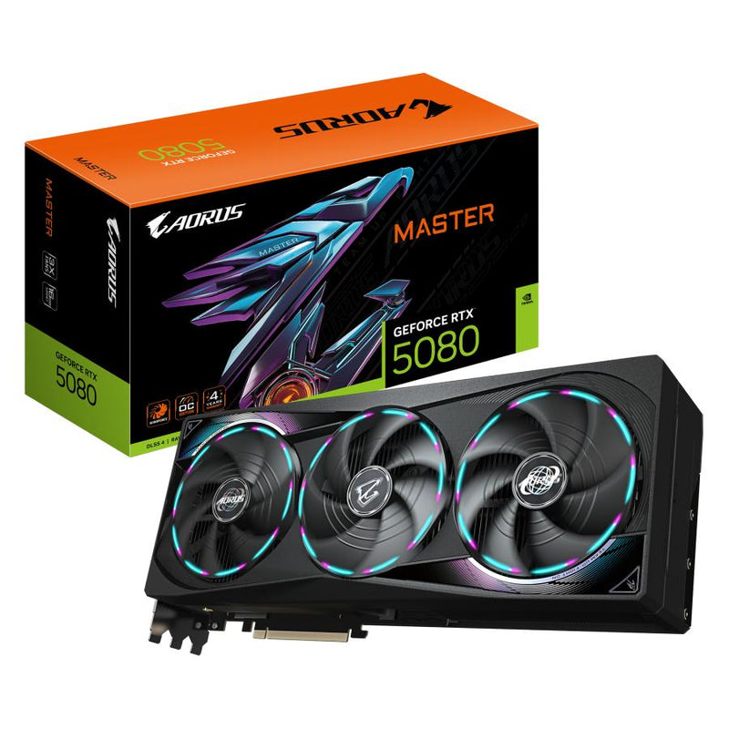 Load image into Gallery viewer, Gigabyte gv-n5080aorus m-16gd aorus geforce rtx 5080 master 16g, 16gb, gddr7, 256bit
