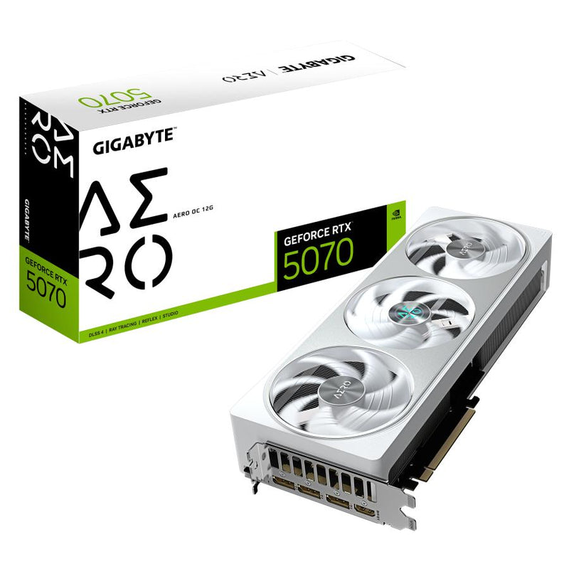 Load image into Gallery viewer, Gigabyte gv-n5070aero oc-12gd geforce rtx 5070 aero oc 12g, 12 gb, gddr7, 192 bit, pcie 5.0
