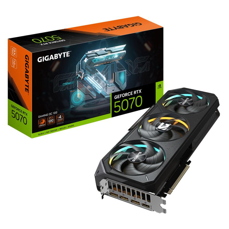 Load image into Gallery viewer, Gigabyte gv-n5070gaming oc-12gd geforce rtx 5070 gaming oc 12g, 12 gb, gddr7, 192 bit, pcie 5.0
