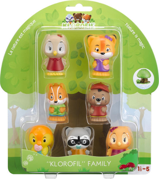 Klorofil speelset de familie - speelfiguren set van 7 verschillende poppetjes - poppetjes familie - kinder speelgoed - vanaf 18 maanden - 7-delig
