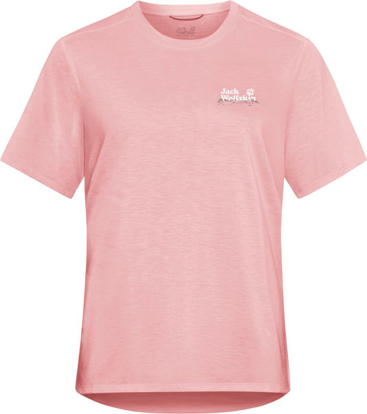 Jack wolfskin vonnan graphic t w dames outdoorshirt-rosegarden