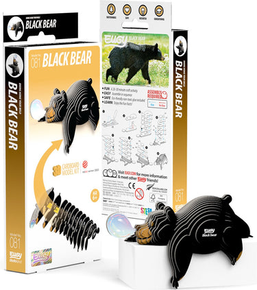 Eugy 3d puzzel - zwarte beer - wilde dieren - duurzaam - verzamel ze allemaal - 6 jaar