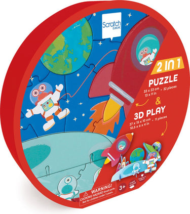 Scratch play puzzle 3d - space