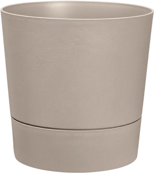 Elho foss rond 35cm - bloempot voor binnen - 100% gerecycled plastic - ø 34.5 x h 34.1 - paddenstoel beige