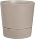 Elho foss rond 35cm - bloempot voor binnen - 100% gerecycled plastic - ø 34.5 x h 34.1 - paddenstoel beige