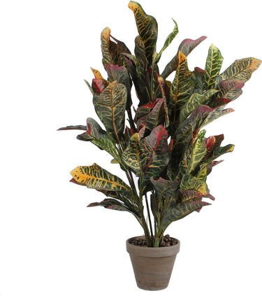 Mica decorations - croton kunstplant in bloempot stan - h73 x ø40 cm - bont