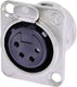 Neutrik nc4fd-l-1 xlr-connector flensbus, contacten recht aantal polen: 4 zilver 1 stuk(s)