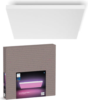 Philips hue datura - vierkante led plafondlamp - wit - aanpasbaar wit en gekleurd licht - ø 600mm - slimme verlichting