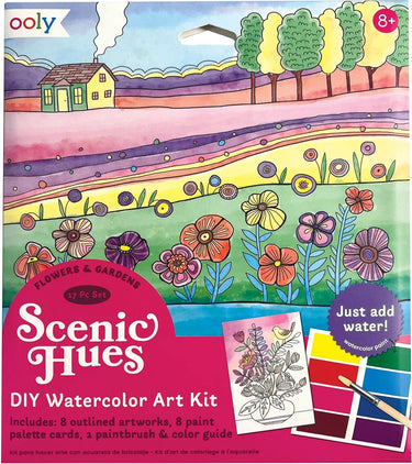 Ooly - scenic hues - d.i.y. aquarel kunst kit - flowers and gardens