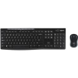 Logitech mk270 draadloze desktopset (zwart, eu lay-out (qwerty), rubberdome)
