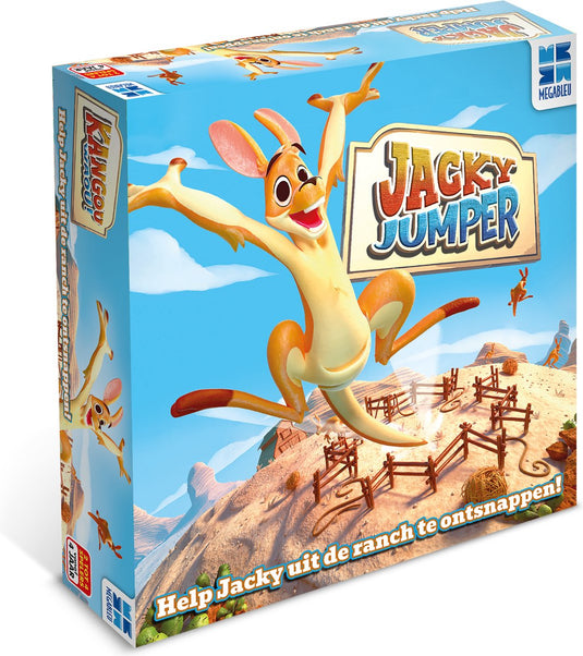Megableu jacky jumper - jacky jumper - grappig actiespel met stuiterende kangoeroes - kinderspel vanaf 5 jaar - 2-4 spelers - met trampoline speelveld