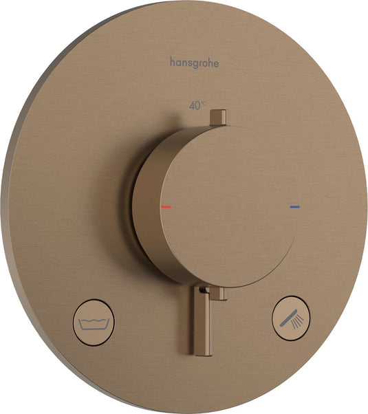 Hansgrohe ecostat comfort s - inbouwthermostaat - 2 functies - douche thermostaat - zekerheidscombinatie en1717 - brushed bronze