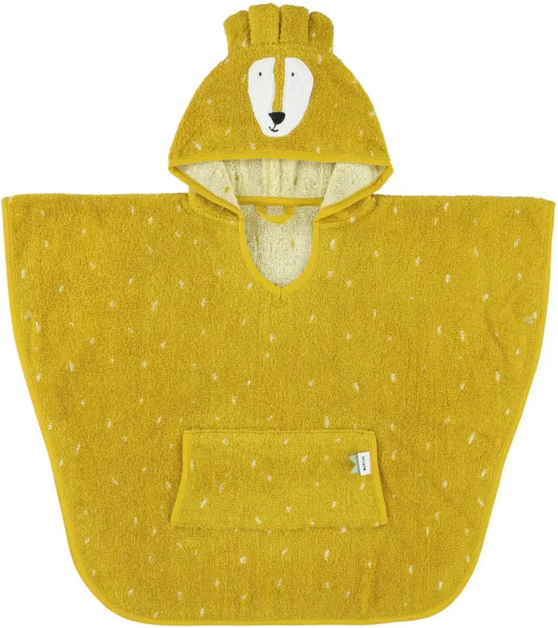 Load image into Gallery viewer, Trixie poncho - mr. lion - 100% biologisch katoen - badcape kind met capuchon - met leuke details
