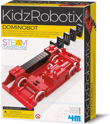 4m wetenschap en spel - dombinobot - inclusief dominostenen - bouwpakket - kidzrobotix - 8 jaar