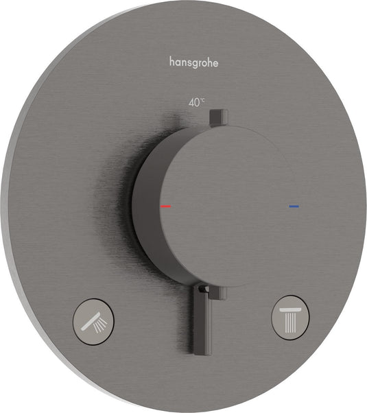 Hansgrohe ecostat comfort s - inbouwthermostaat - ecostat thermostaat - voor 2 functies - brushed black chrome