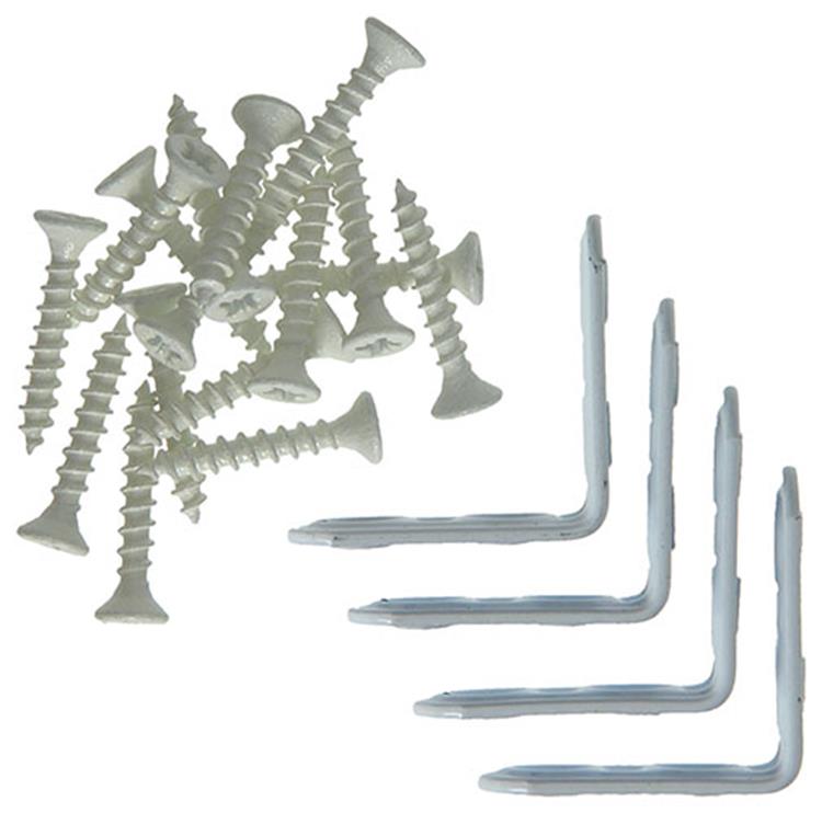 Load image into Gallery viewer, Mack 1013793 - 4 geplooide winkelhaken wit gelakt 30x30mm | 10 stuks
