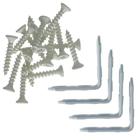 Mack 1013793 - 4 geplooide winkelhaken wit gelakt 30x30mm | 10 stuks