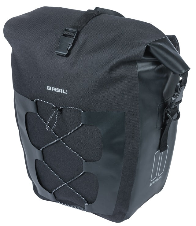 Load image into Gallery viewer, Basil enkele tas navigator waterproof l mik 25-31l 14 x 26 x 42 cm - zwart
