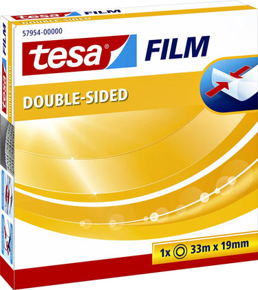 Tesa dubbelzijdige plakband formaat 33 m x 19 mm in doos