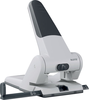 Leitz archief heavy duty perforator - perforteert tot a3 formaat - tot 65 vel - voor mappen en ringbanden - zilver