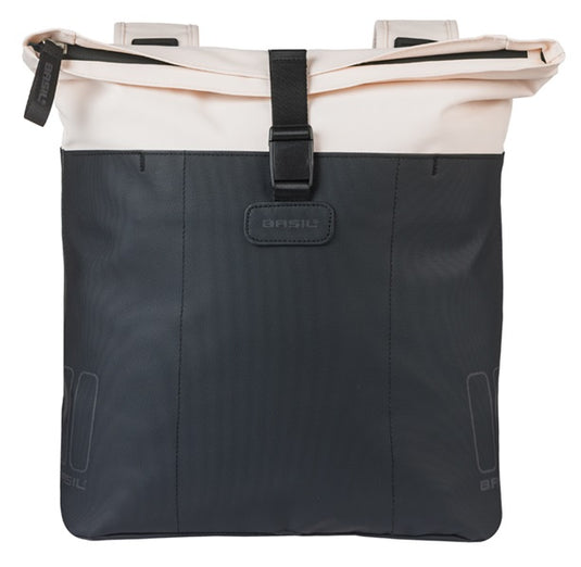 Basil dubbele fietstas vive 28-35l 14 x 30 x 38 cm - wit zwart